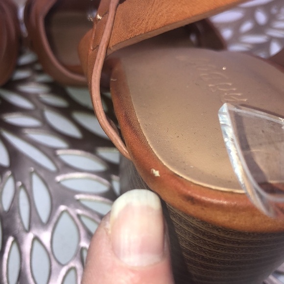 Bamboo Vegan Leather Weaved Vamp Chunky Heel Sandals Size 6.5 - Picture 6 of 10